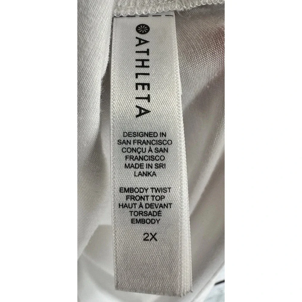 Athleta Women's Embody‎ Twist-Front Top Size 2XL White Pullover